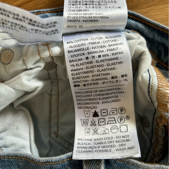 Levi’s 501 Original Fit Straight Leg Mid Rise Medium Wash Raw Hem Jeans Sz 25 - Picture 14 of 14